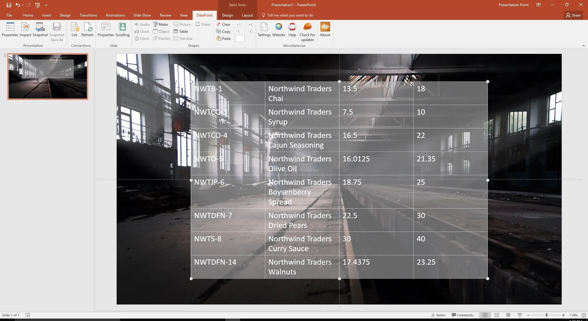 exclude columns from the table data binding