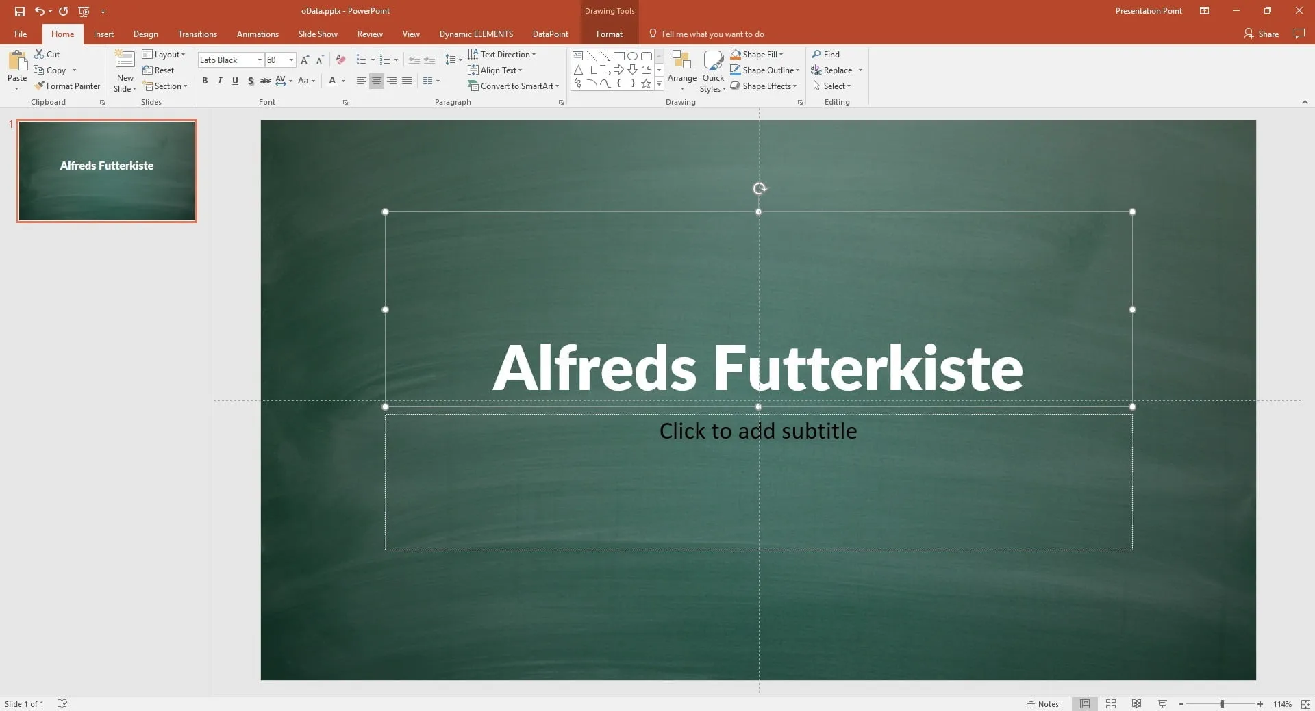 text box linked to odata info
