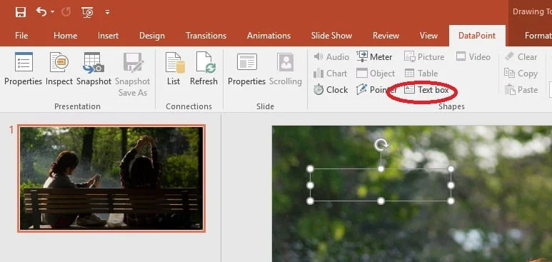 draw text box and assign it to text or csv file