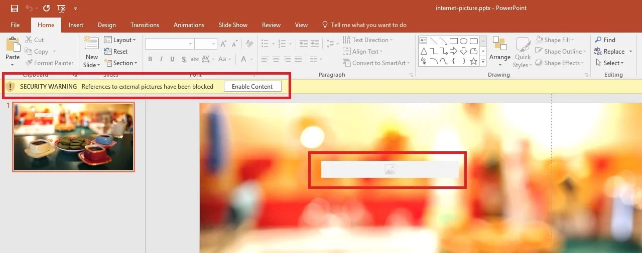 security warning: blocked