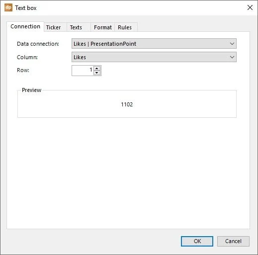 link text box to facebook column