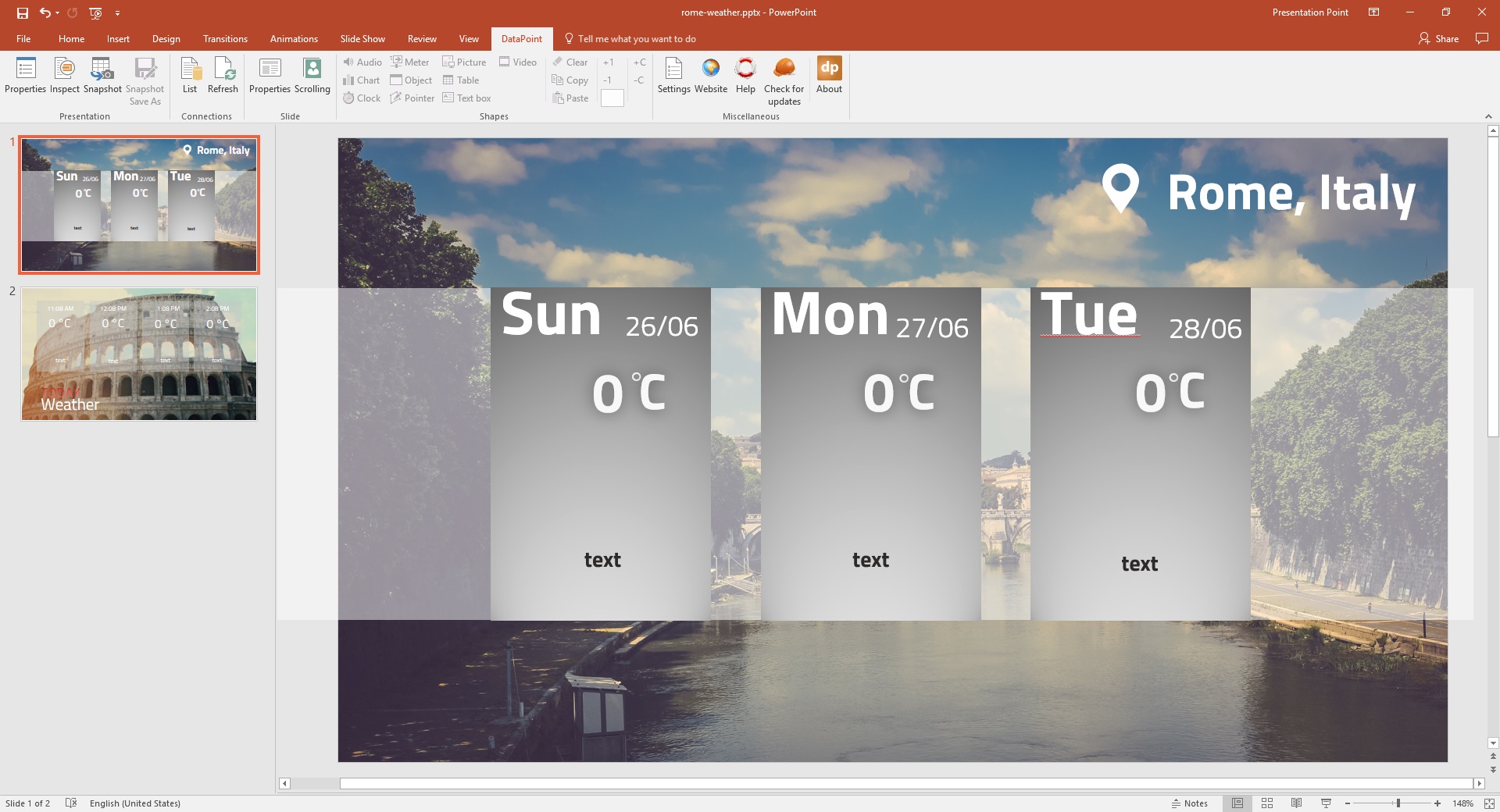 powerpoint presentation design for weather display