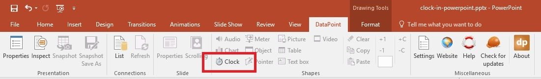insert real-time powerpoint clock on powerpoint slide