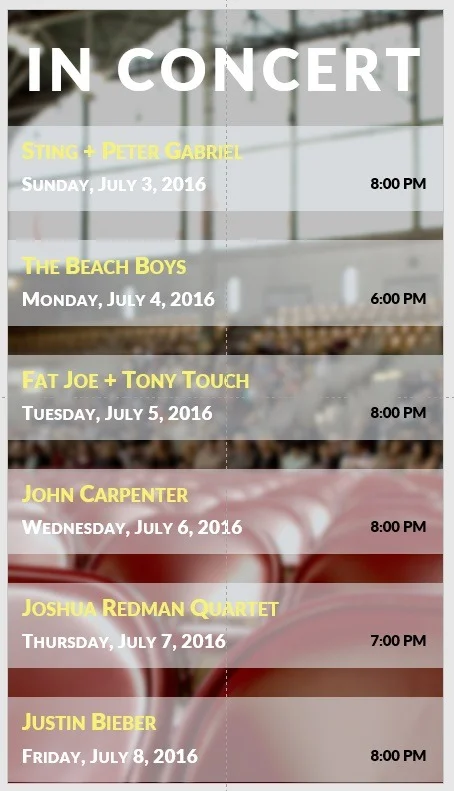 google calendar events linked on slide