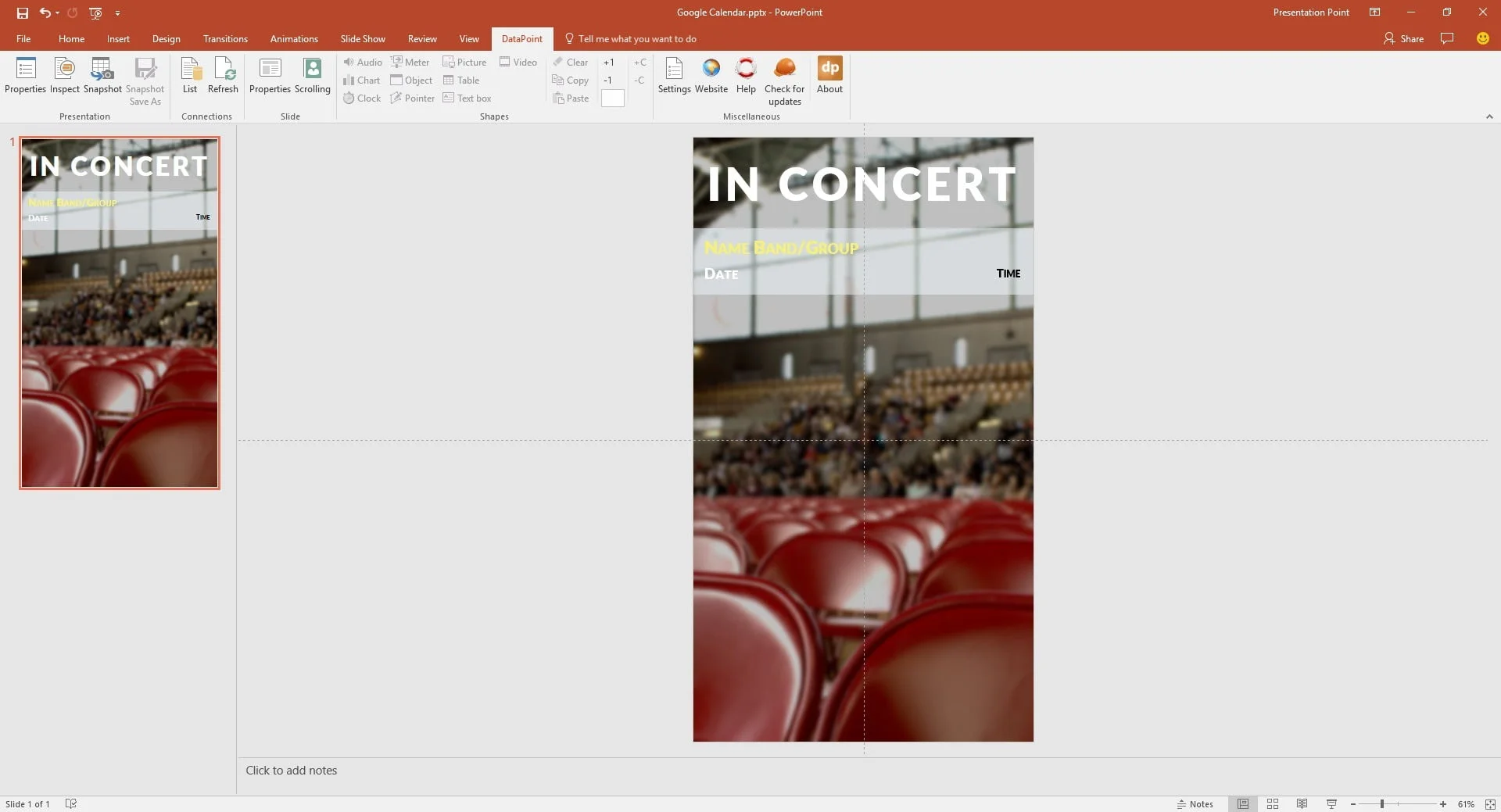 start with a new presentation