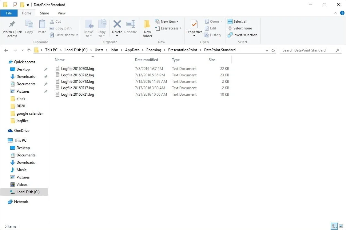 all log files of one product