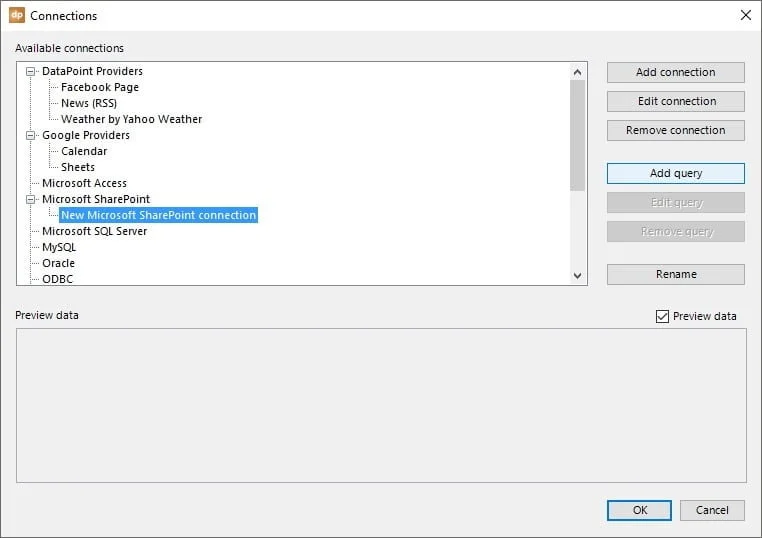 select sharepoint list