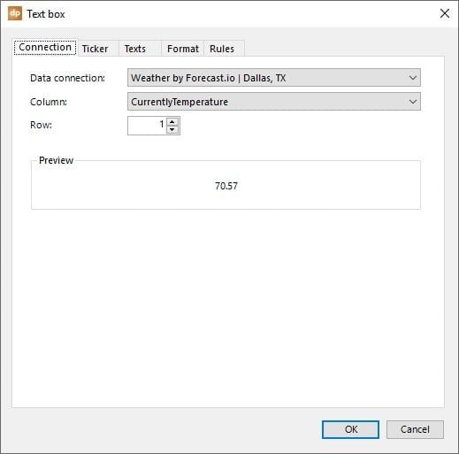 choose current temperature column