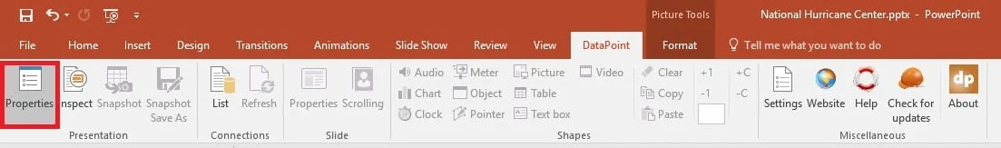 datapoint presentation properties