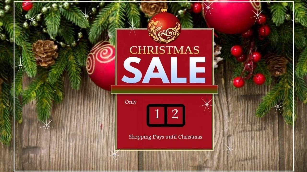 free Christmas slide with countdown to christmas