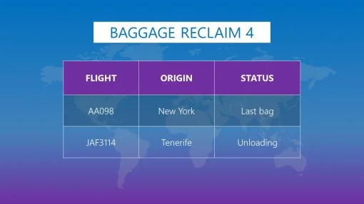 Premium PowerPoint template for Airports - Baggage reclaim info