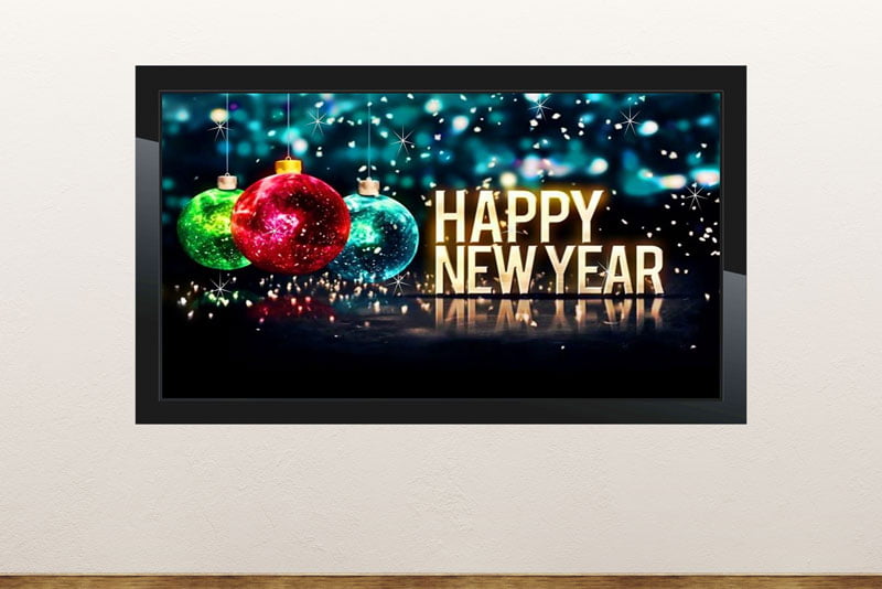 Free digital signage powerpoint template for New Year