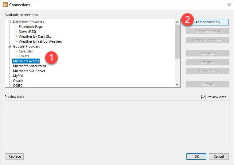 superbowl add database connection to slide