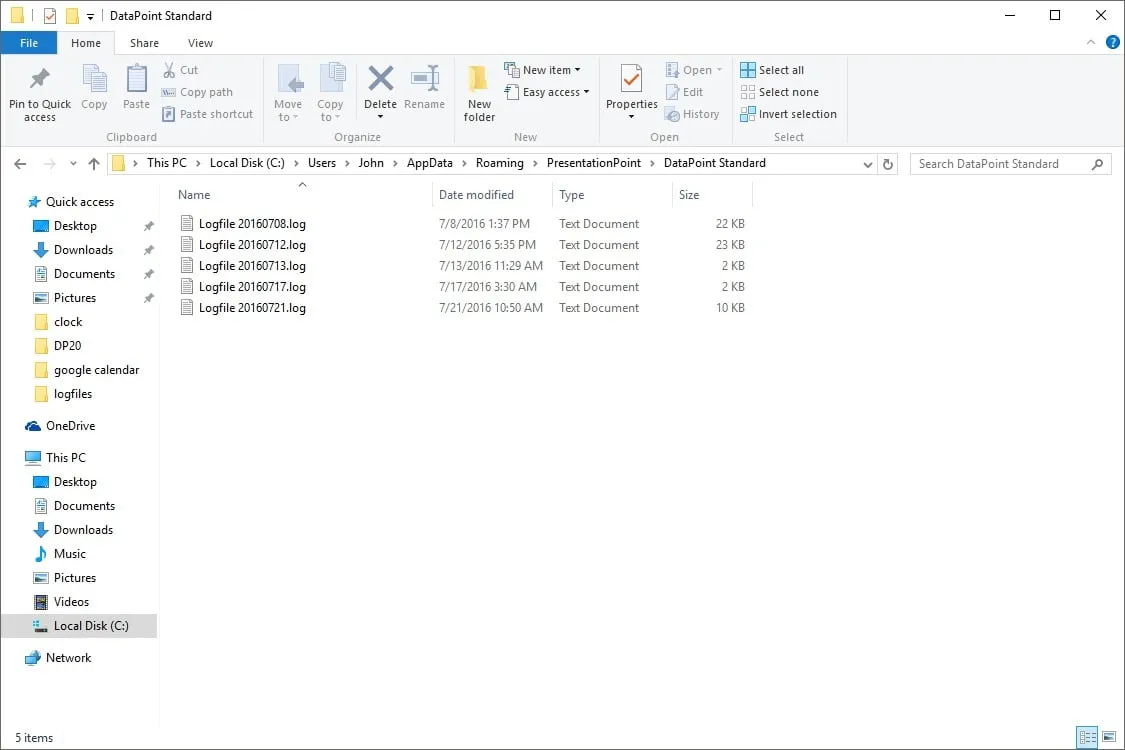 all log files of one product