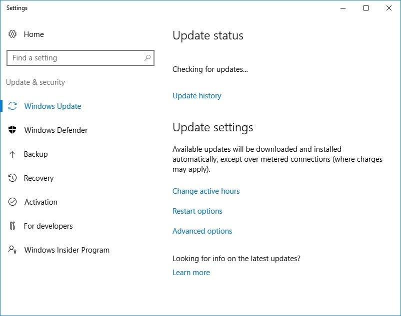 check for windows updates