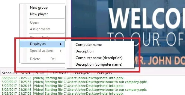 New Display Options for Player Names in the iPoint Scheduler