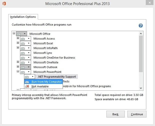 choose run from my computer to install it