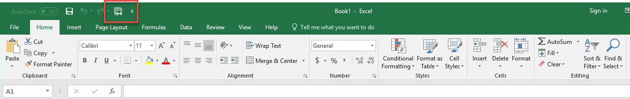 excel 2016 quick access toolbar close command