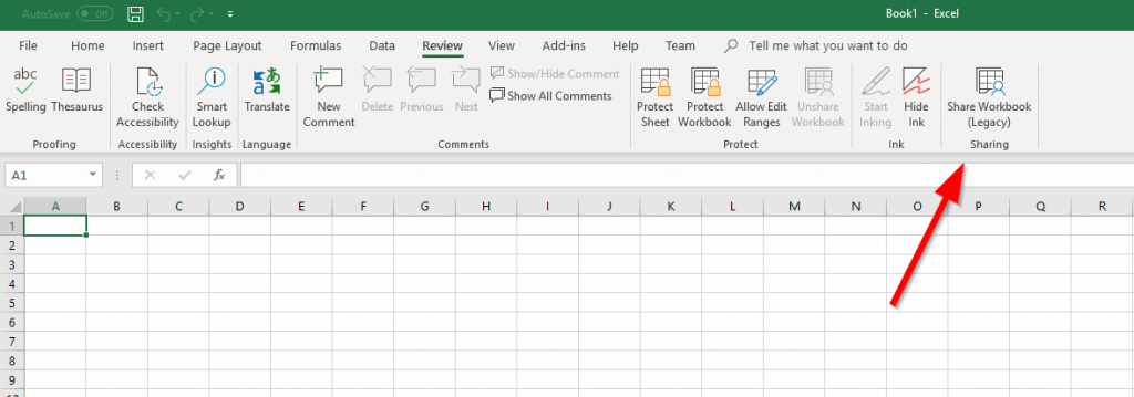 excel share workbook command added to ribbon