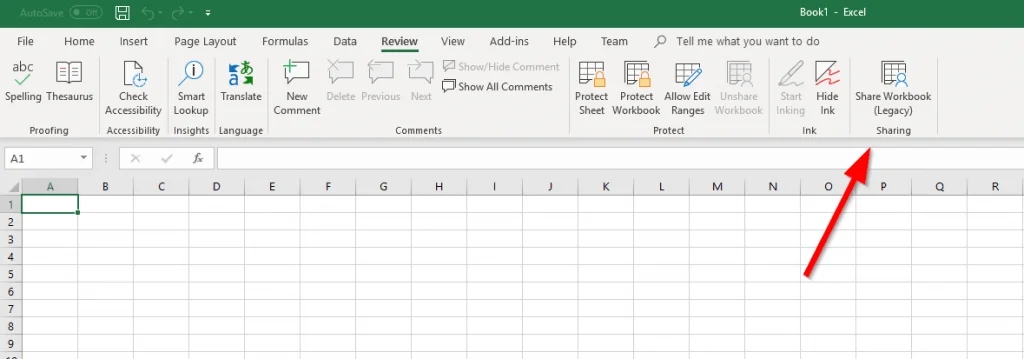 excel share workbook command added to ribbon