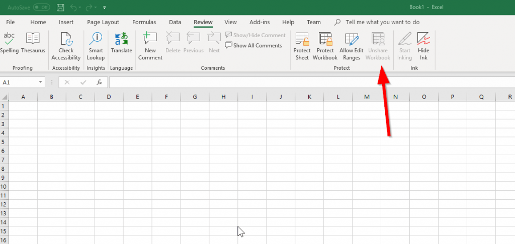 excel unshare