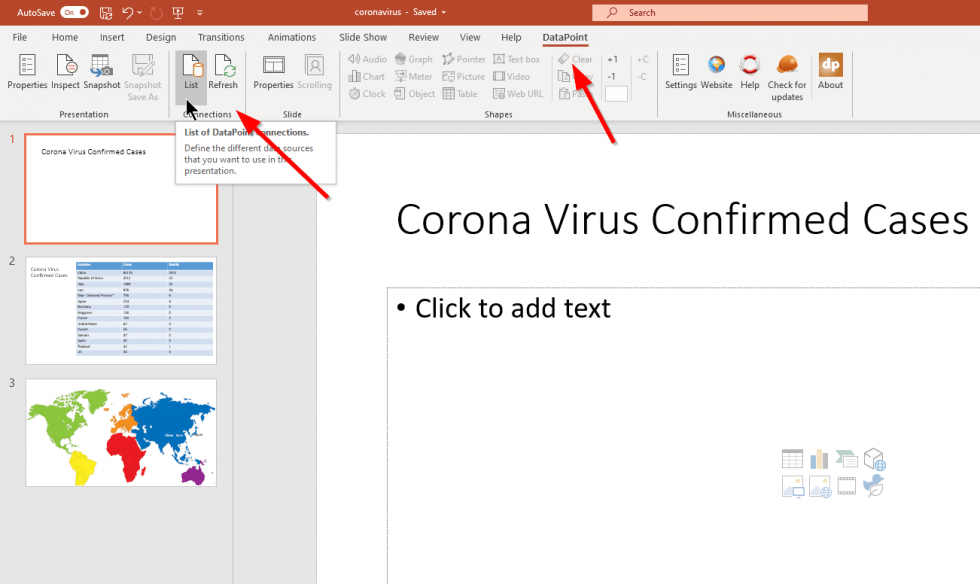 Show Coronavirus Data in PowerPoint • PresentationPoint