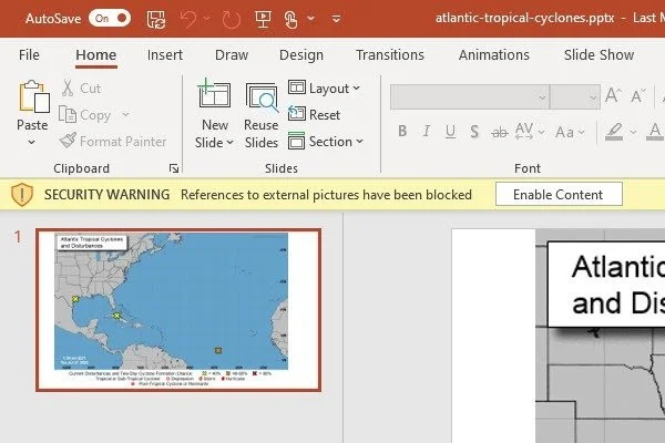 FAQ: Security Warning: References to external pictures have been blocked