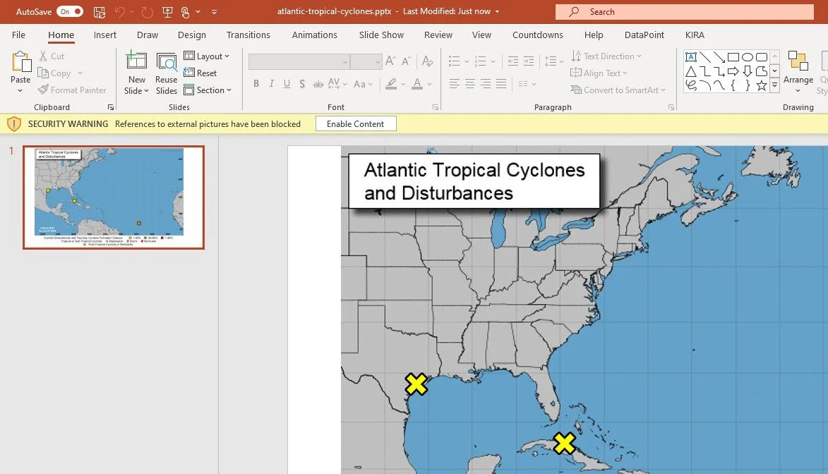 PowerPoint security warning: references to external pictures have been blocked