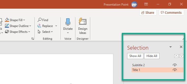 The PowerPoint Selection Pane • PresentationPoint