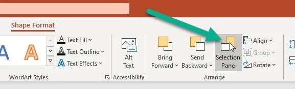 Open PowerPoint selection pane method 2