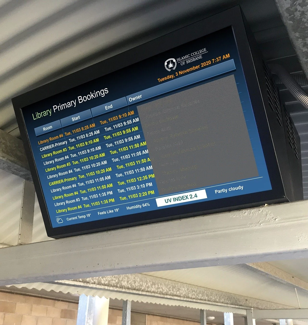 Islamic school Brisbane digital signage sample 1