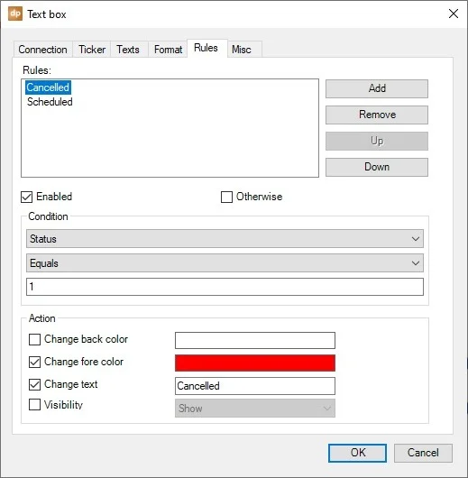 new change text rule