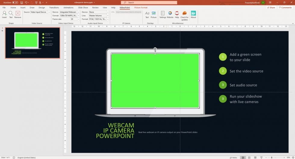 powerpoint presentation webcam