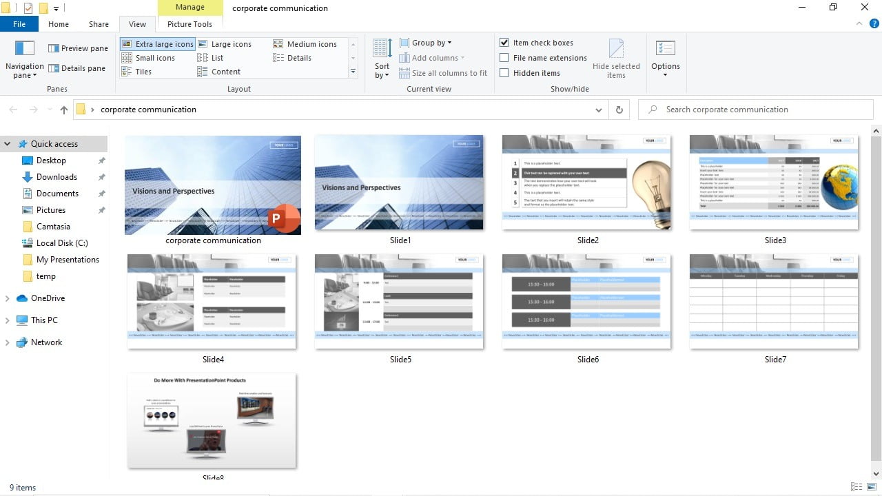 folder with all powerpoint slides as images