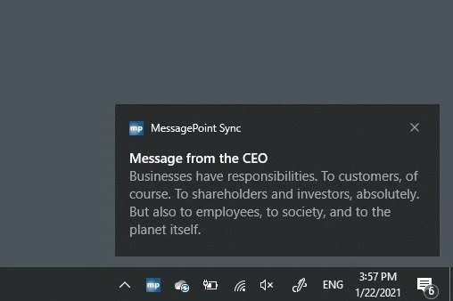 send important text notifications to desktops directly