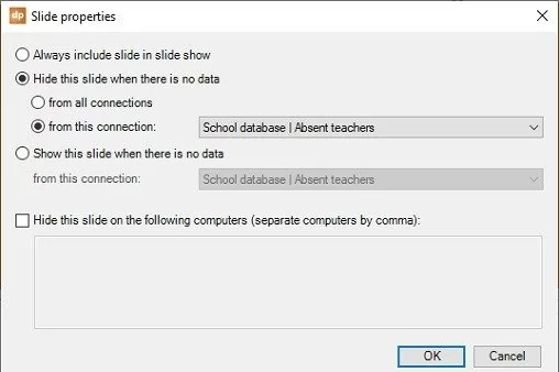 show slide conditionally