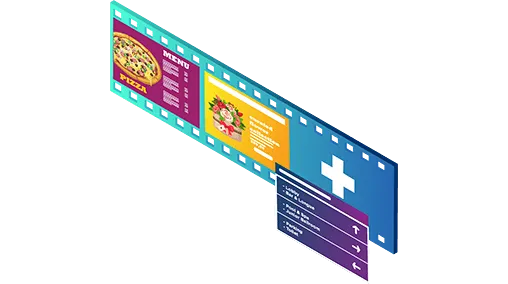 your digital signage playlists on a screen