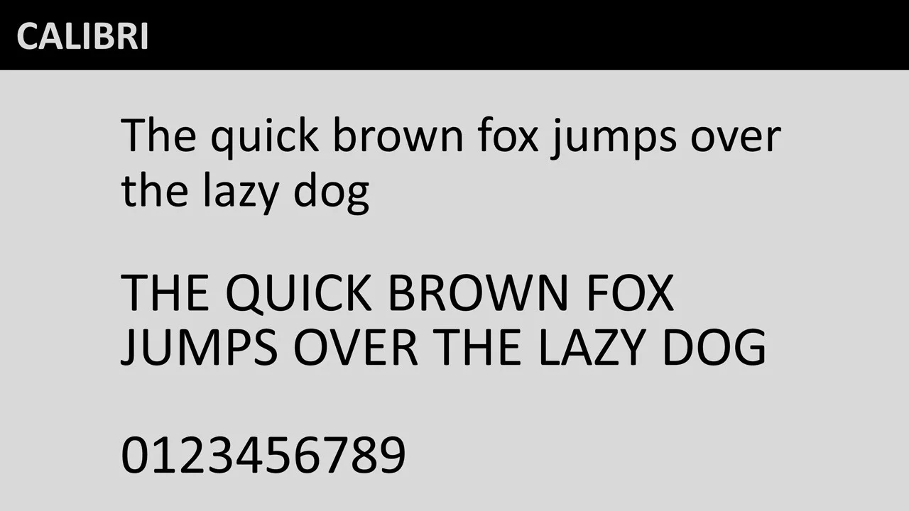 calibri is the current Office default font