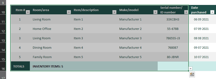 Select some cells within Excel