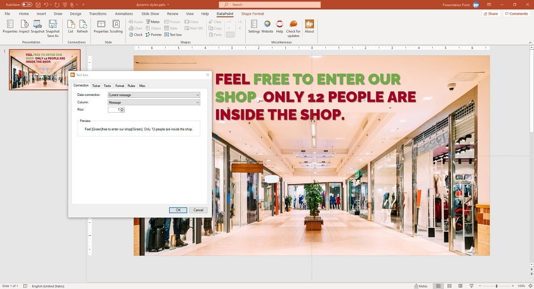 dynamic styles from data in PowerPoint