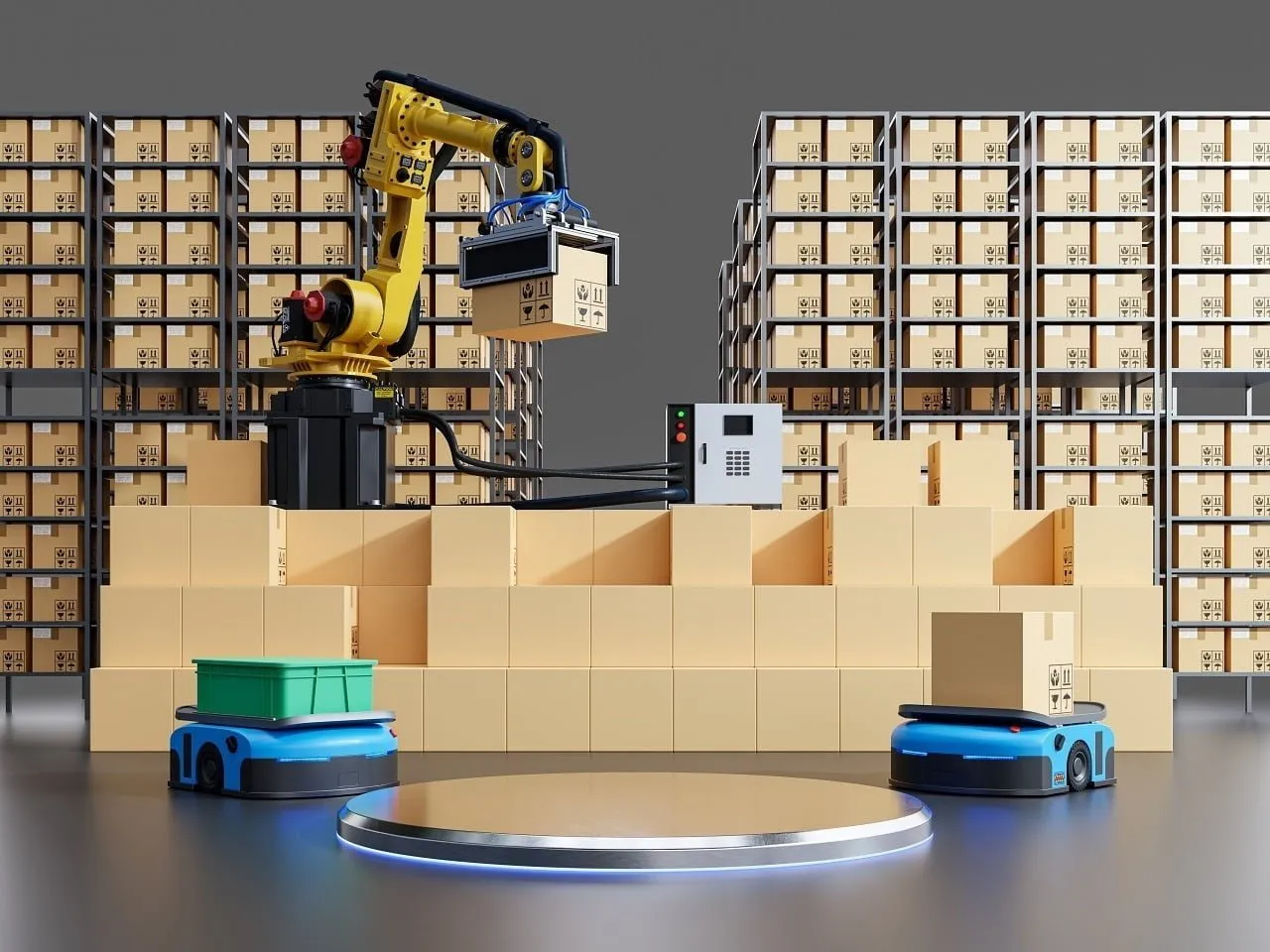 factory information and KPI on displays