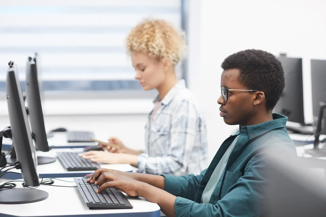 people manually updating data in presentations