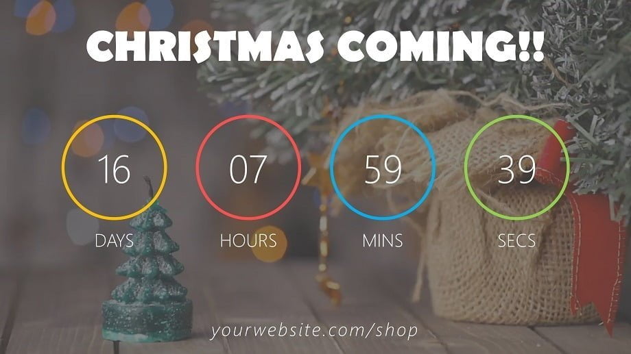 slide showing real-time x-mas countdown in powerpoint