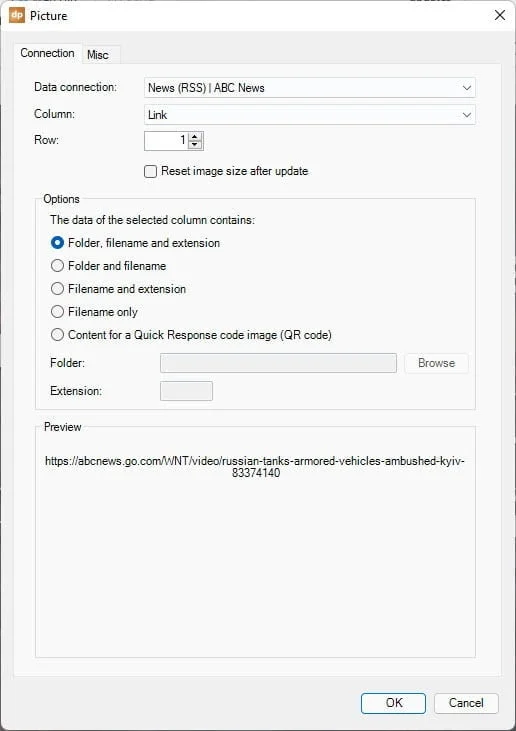 bind image shape to link URL