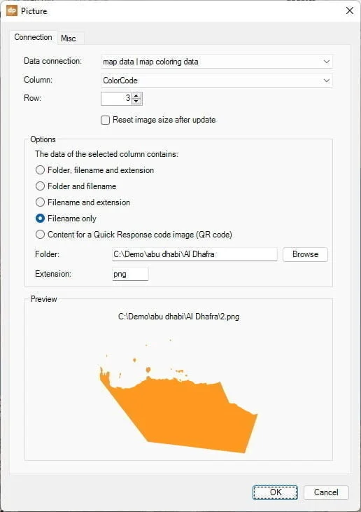 folder and extension set