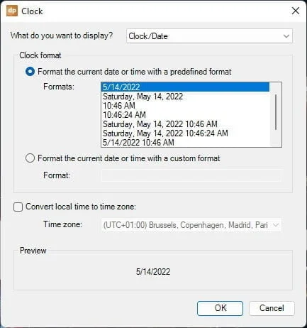 datapoint clock properties
