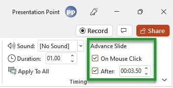 advance slide options