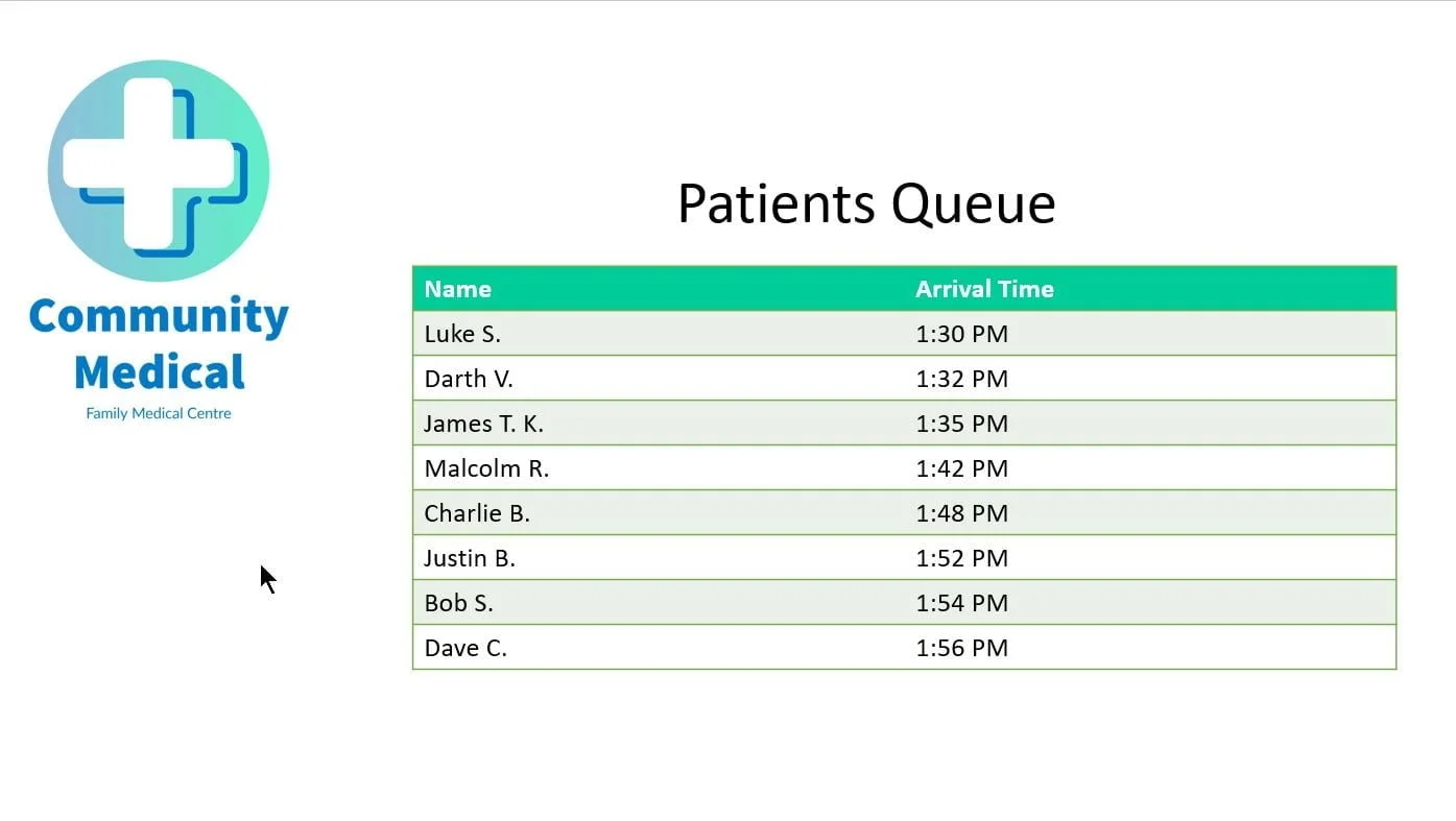 waiting room digital signage appointments
