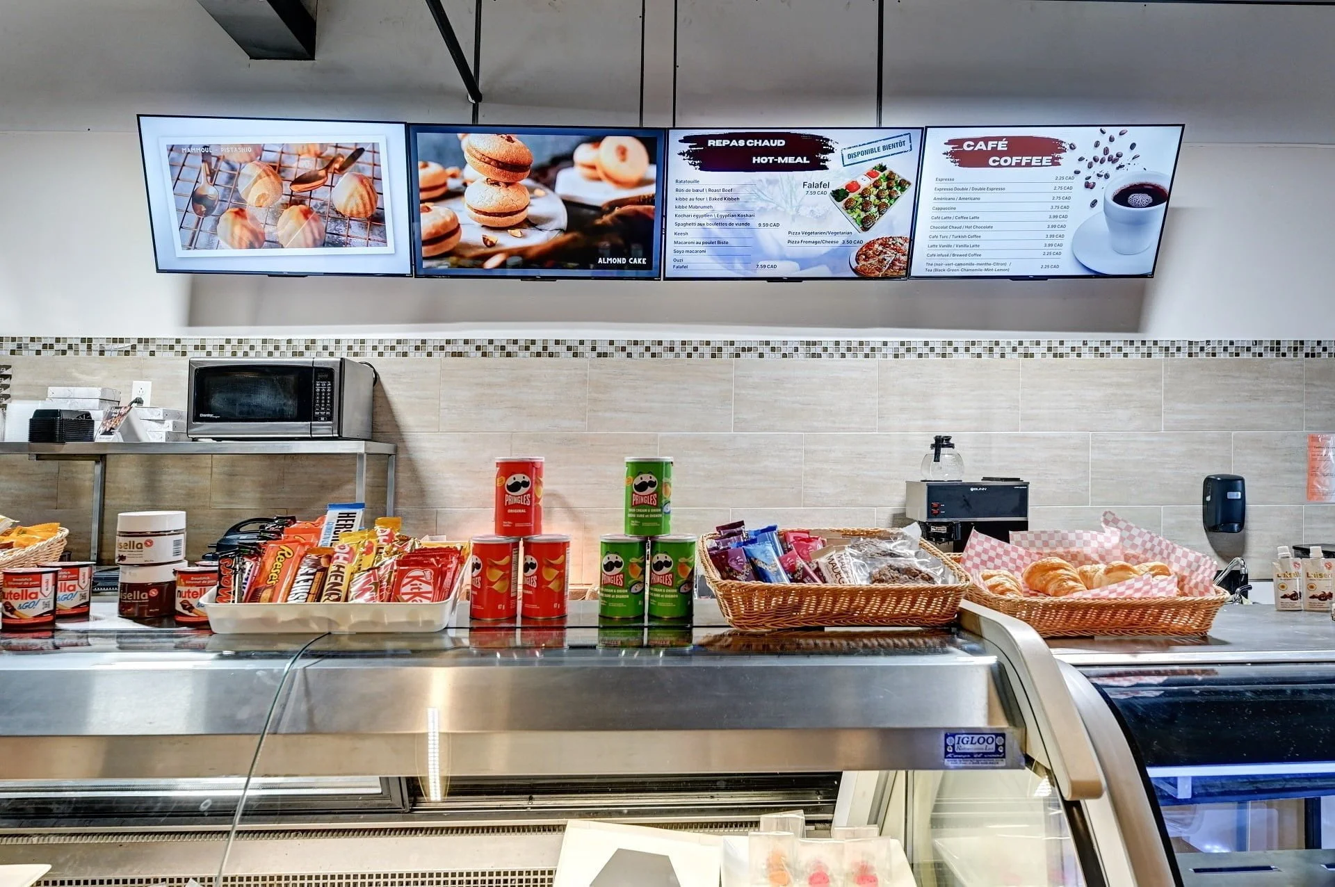 Example of modern digital signage television in the evolution of public signage