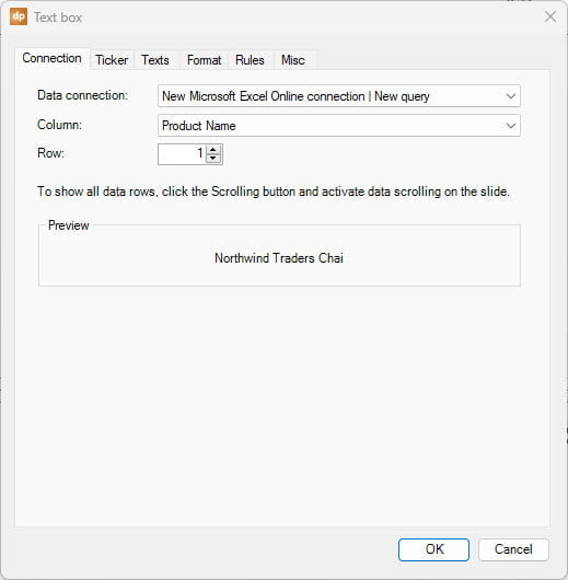 Linking of a textbox to your Excel online from SharePoint data